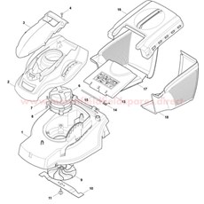 Deck, Motor and Grass Box Assy. spare parts