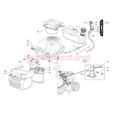 ENGINE (GGP) THROTTLE CABLE FUEL TANK-SOLENOID MUFFLER-EXHAUST spare parts