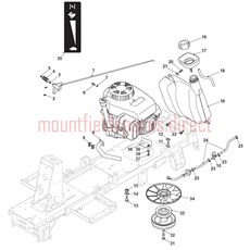 ENGINE (GGP) THROTTLE CABLE FUEL TANK ENGINE PULLEY spare parts