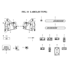 LABEL(H TYPE)(8664-955-0100) spare parts