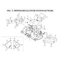 MOWER DECK,COVER SYSTEM(SCMA48)(8663-402-0100,8663-406-0100,8663-407A-0100) spare parts