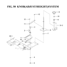 KNOB(ADJUST/HEIGHT)SYSTEM(1836-554A-0100) spare parts