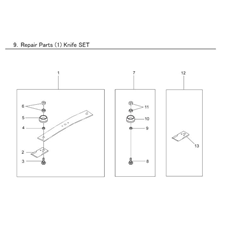 REPAIR PARTS (1) KNIFE SET spare parts