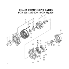 COMPONENT PARTS FOR 6281-200-020-10 ON FIG.026(6281-200-020-1D) spare parts