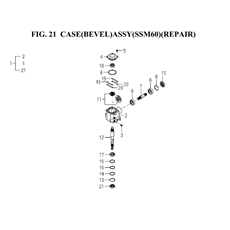 CASE(BEVEL)ASSY(SSM60)(REPAIR)(8654-201W-0100) spare parts
