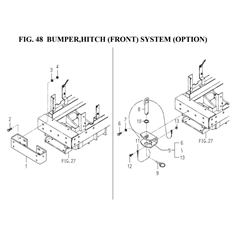 BUMPER,HITCH (FRONT)SYSTEM (OPTION)(1728-410B-0100,1738-411A-0100) spare parts