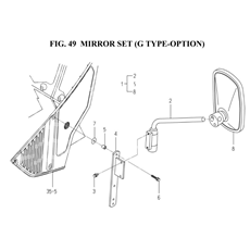 MIRROR SET (G TYPE-OPTION)(1728-619-0100) spare parts