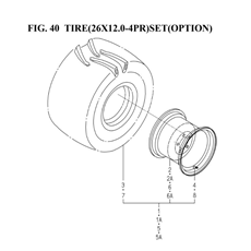 TIRE(26X12.0-4PR)SET(OPTION)(1739-317-0100 spare parts