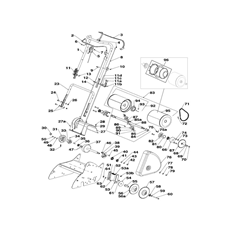 OPC/CLUTCH LEVERS, CONTROL CABLES, REAR ROLLER spare parts