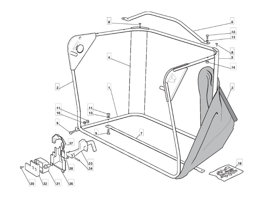 Grasscatcher assembly | Mountfield 1228H (299991133/MOU) model